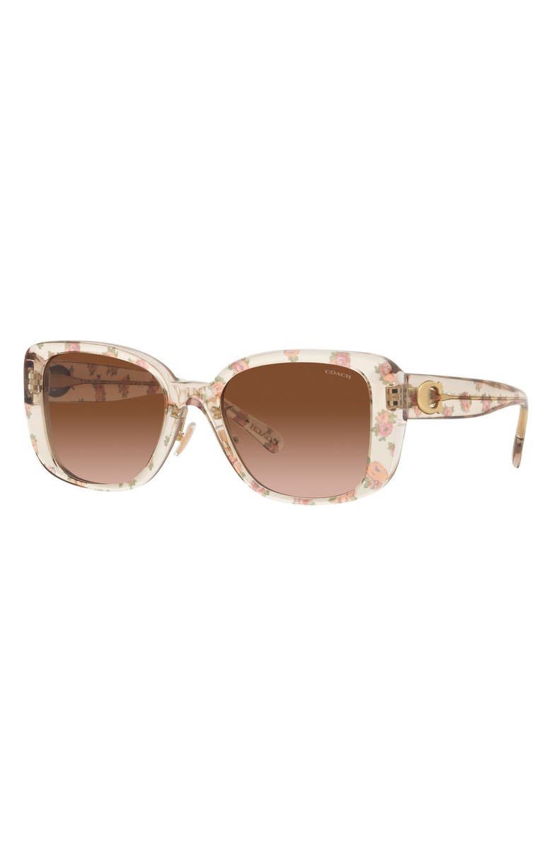 COACH 54mm Gradient Square Sunglasses, Alternate, color, Brown Grad