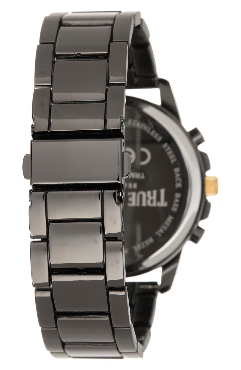 True Religion Status Chronograph Bracelet Watch, 43mm, Alternate, color, Black