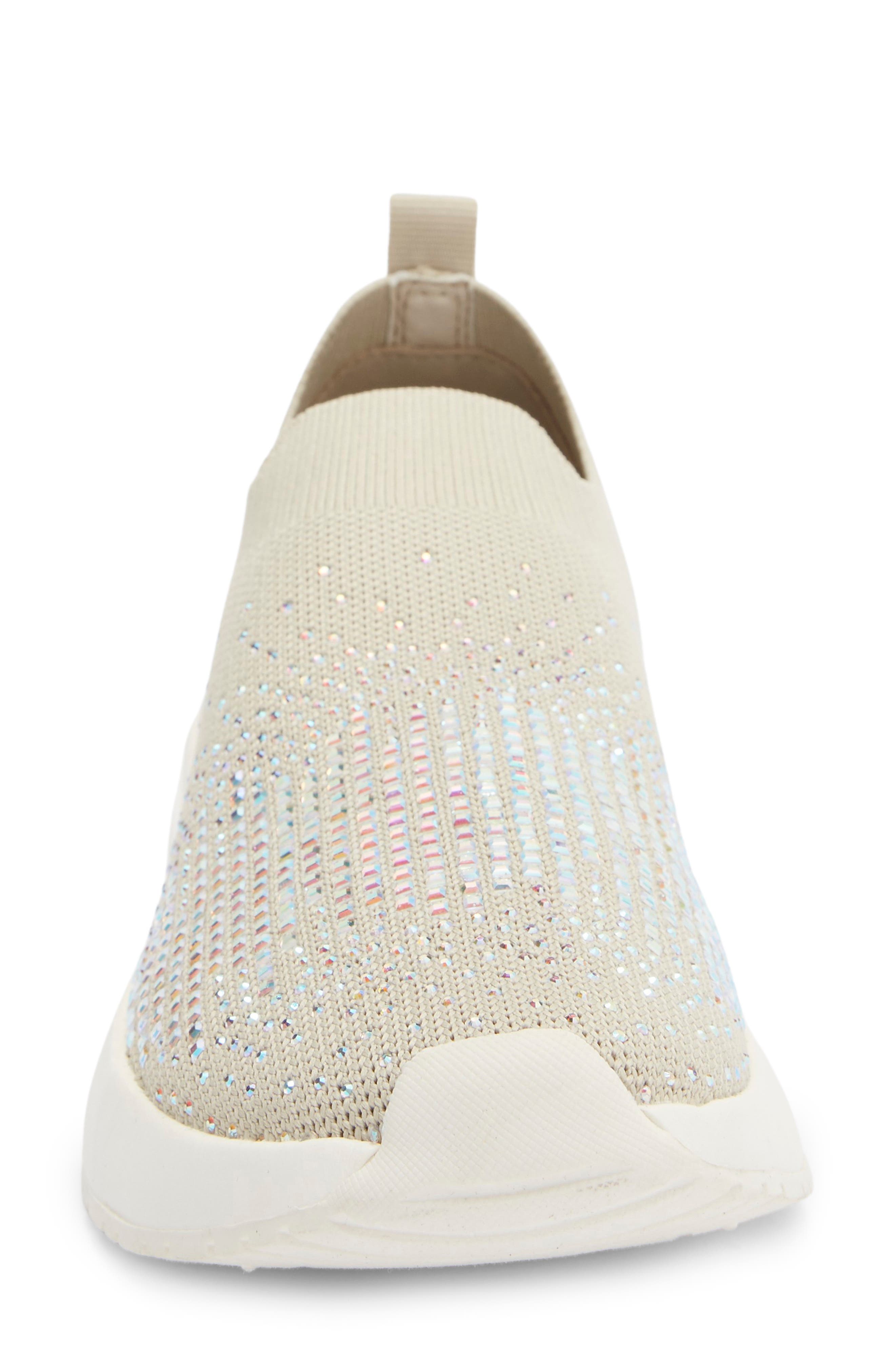 Anne Klein Compete Knit Platform Sneaker, Alternate, color, Bone Crystal