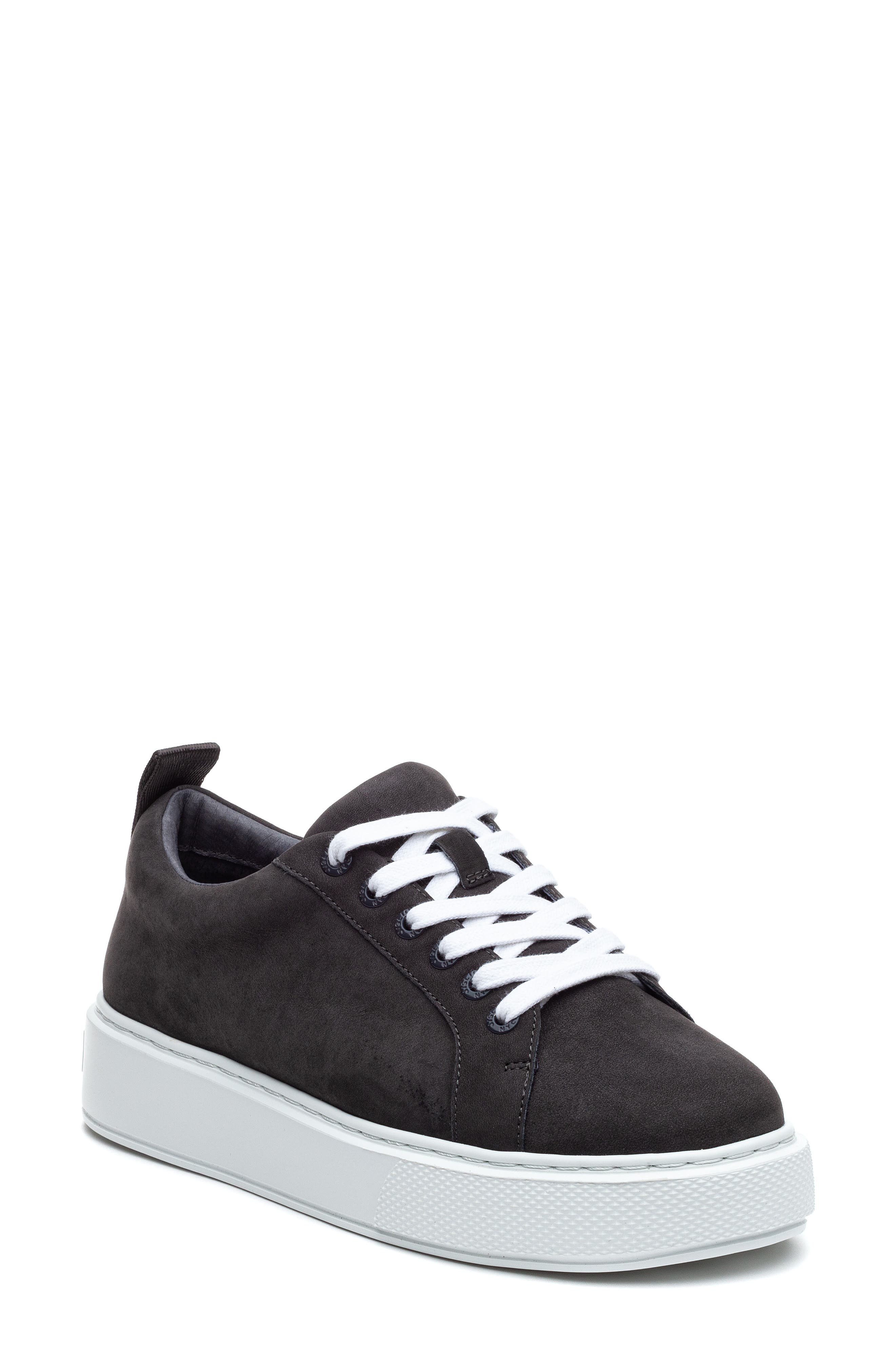 Delilah Platform Sneaker, Main, color, DARK GREY NUBUCK LEATHER