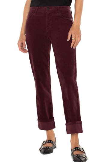 Liverpool Marley Corduroy Girlfriend Pants In Purple