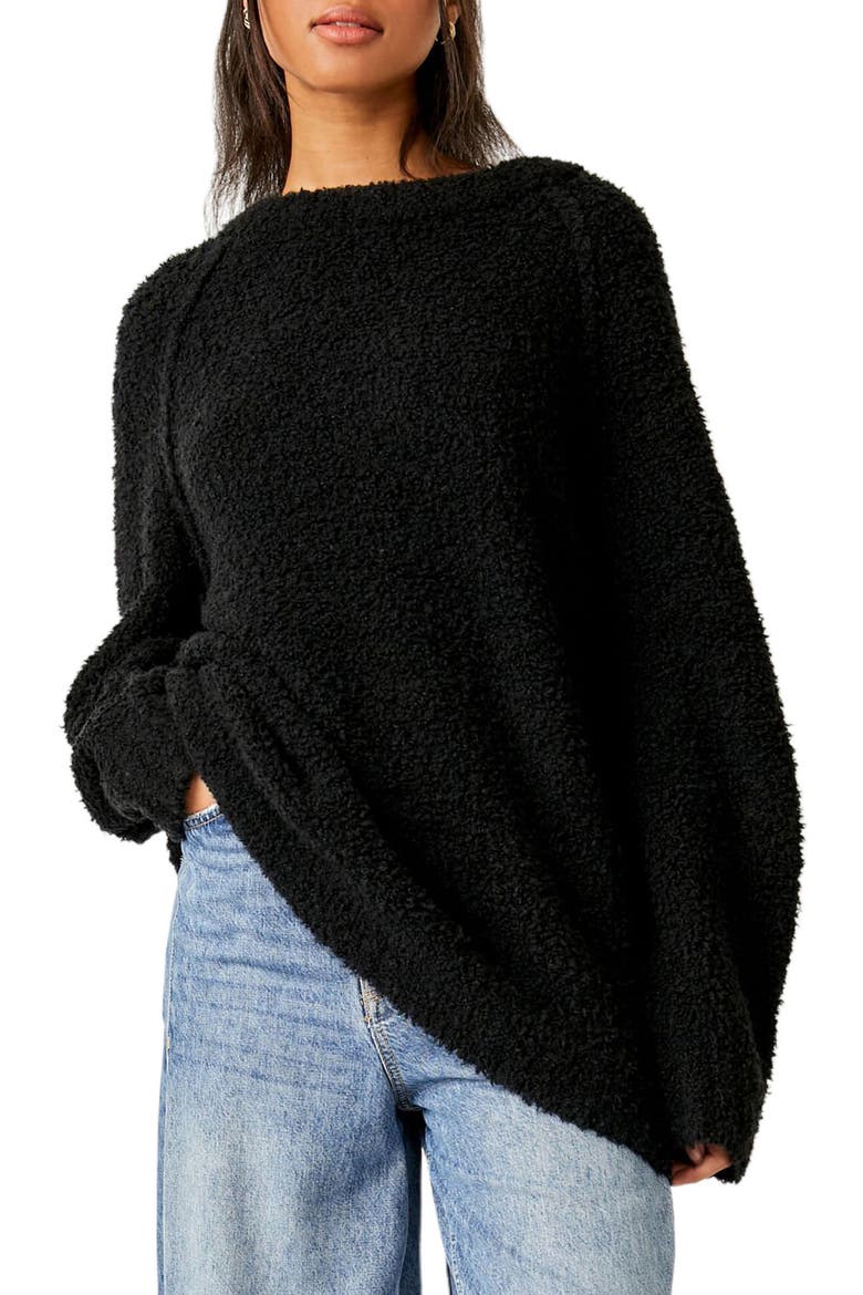 Teddy Sweater Tunic, Main, color, BLACK
