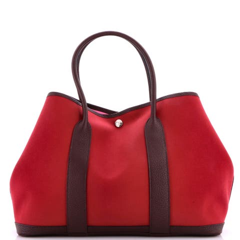 Garden Party Tote Toile and Leather 36