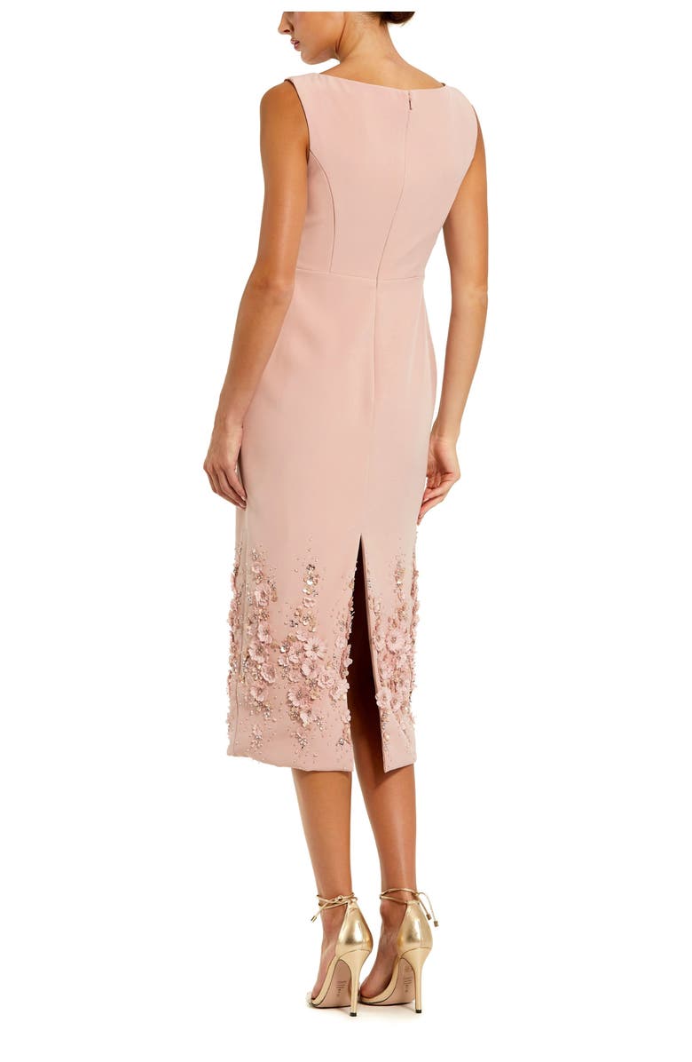 Mac Duggal Petite Crepe Sleeveless Midi Dress With Flower Beading, Alternate, color, Vintage Lilac