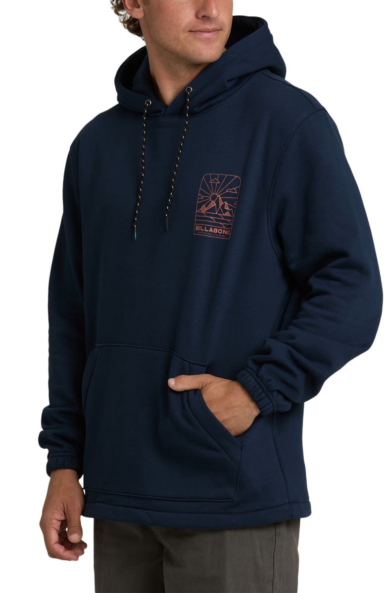 Billabong Compass Fleece Graphic Hoodie, Alternate, color, Navy