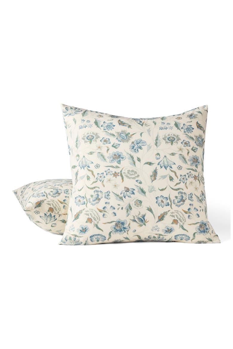Viola Print Organic Cotton Sham, Main, color, UNDYED/ CERULEAN
