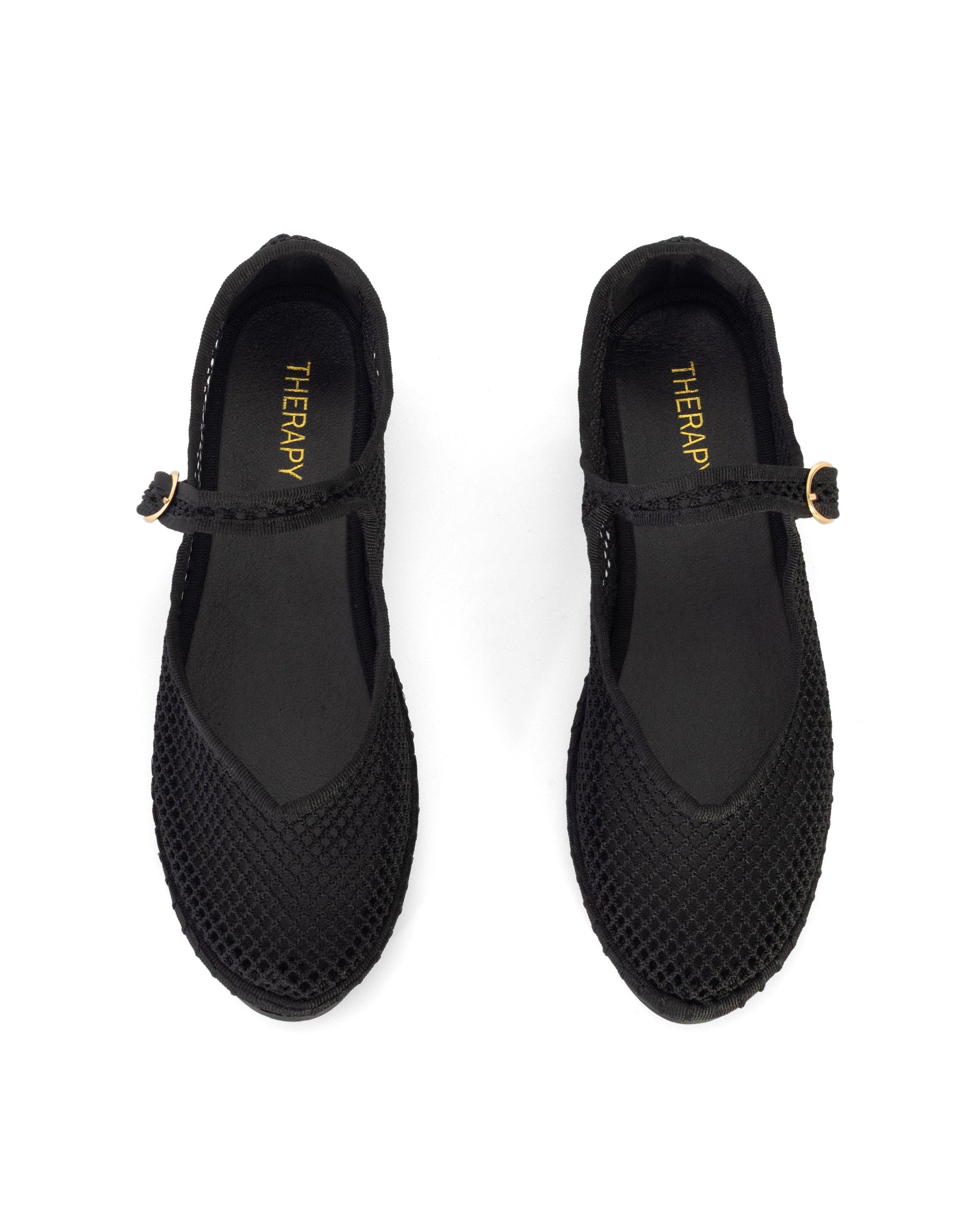 ALICANTE Round Toe mary jane ballet flats, Alternate, color, Black Mesh