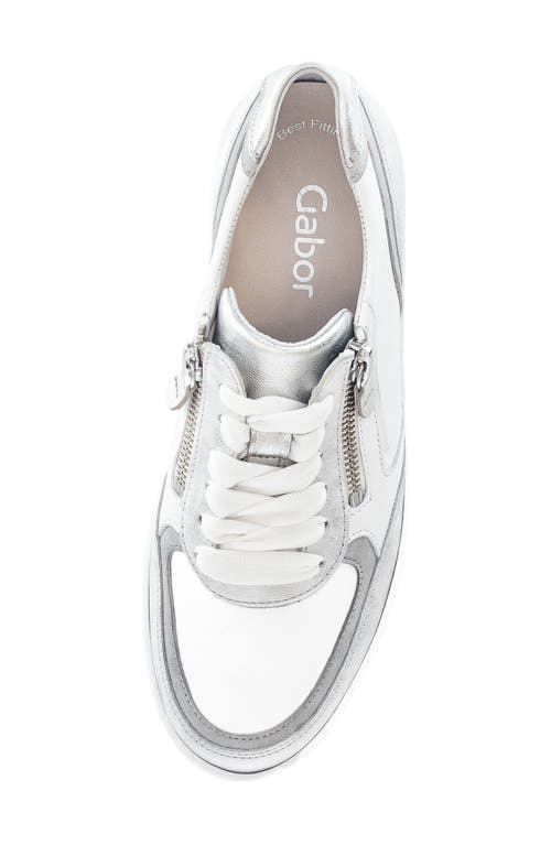 Gabor Lace-up Platform Sneaker In White