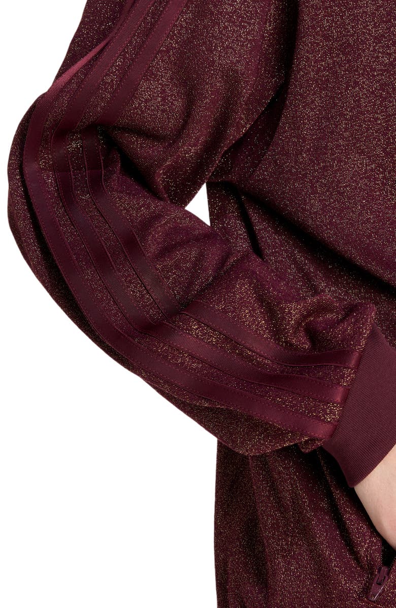 adidas Lurex Firebird Fit Track Jacket, Alternate, color, Medium Red