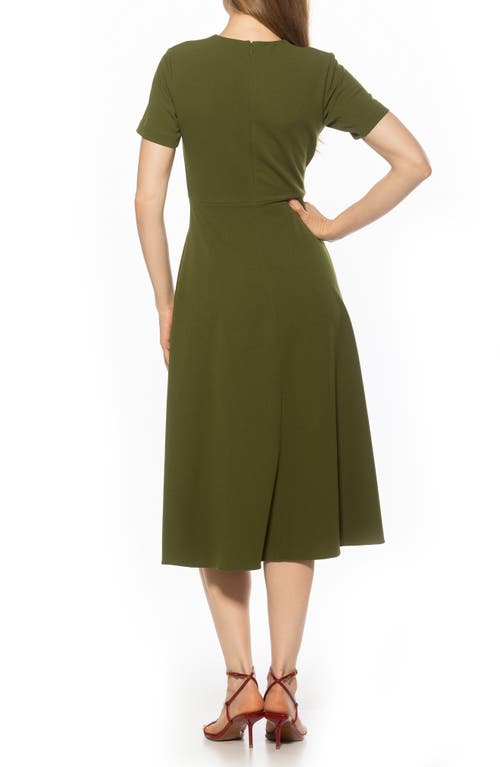 Alexia Admor Xi Gathered Waist Dress In Green