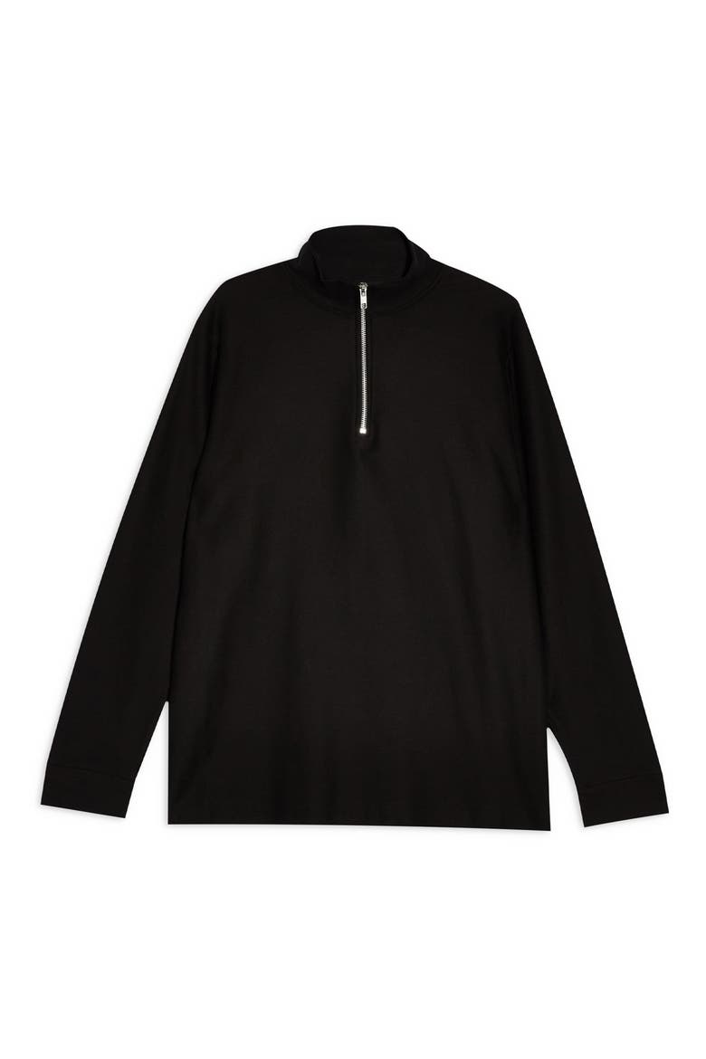 Quarter Zip Pullover, Alternate, color, BLACK