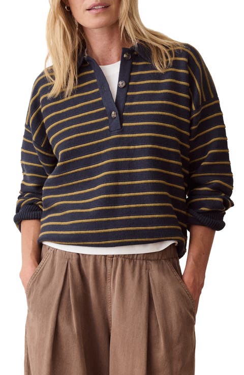 Mid Guage Cotton Rugby Polo Sweater