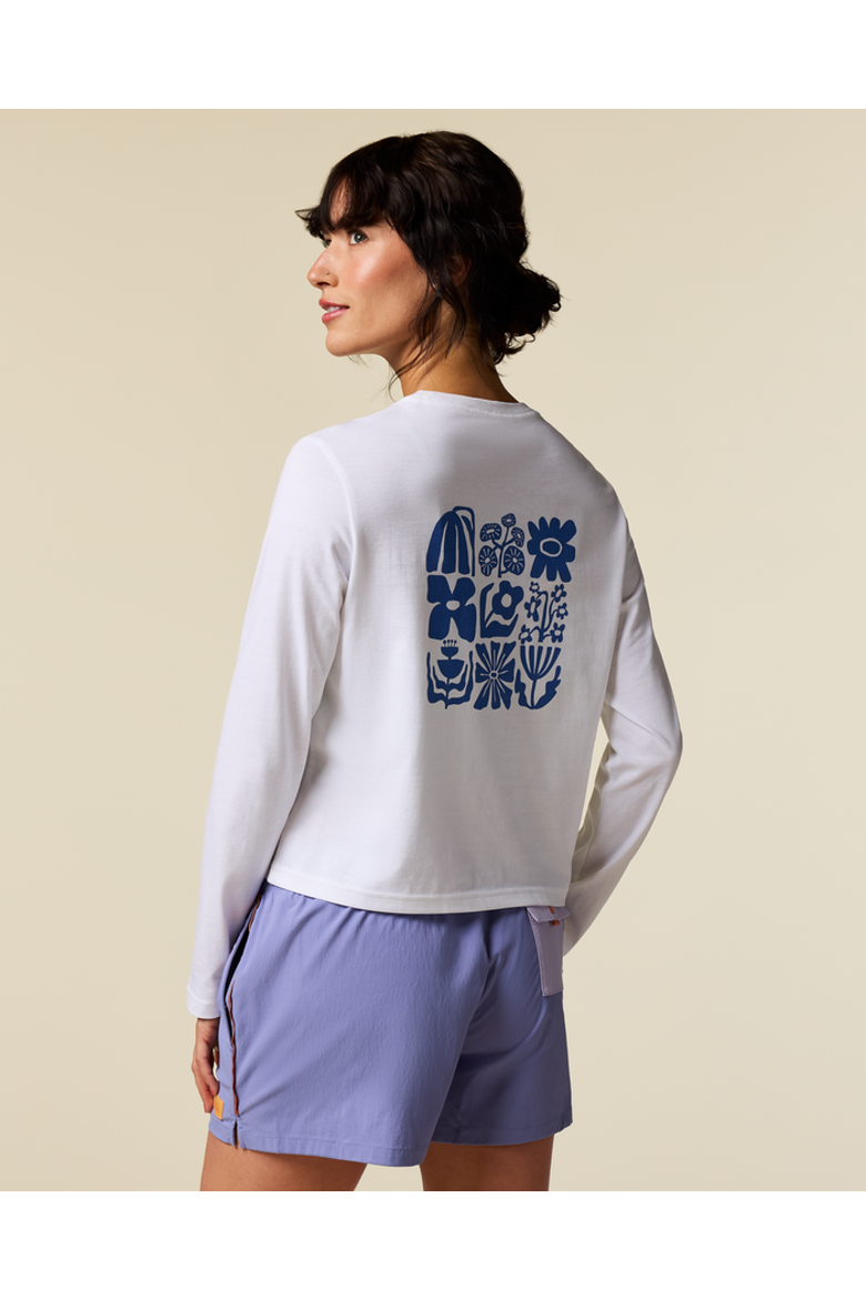 Flower Patch Long-Sleeve T-Shirt - Women's, Alternate, color, White