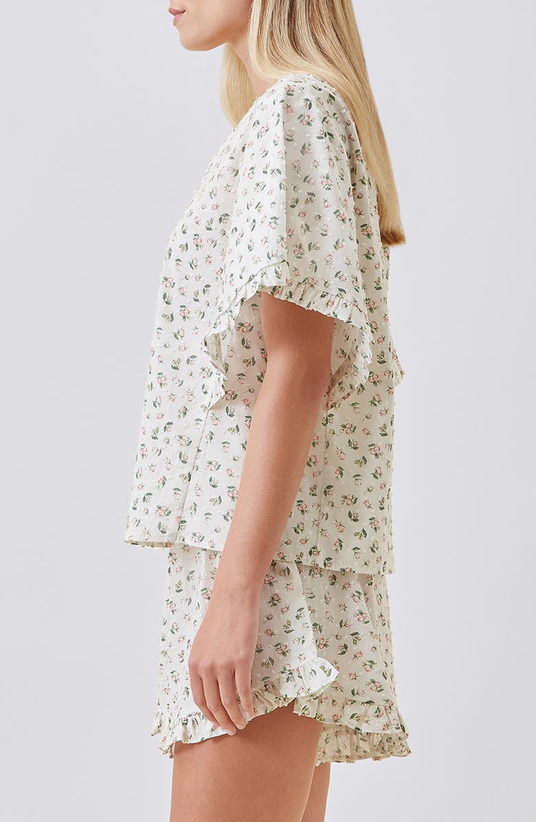 Papinelle Swiss Dot Short Pajamas, Alternate, color, Rosebud Floral