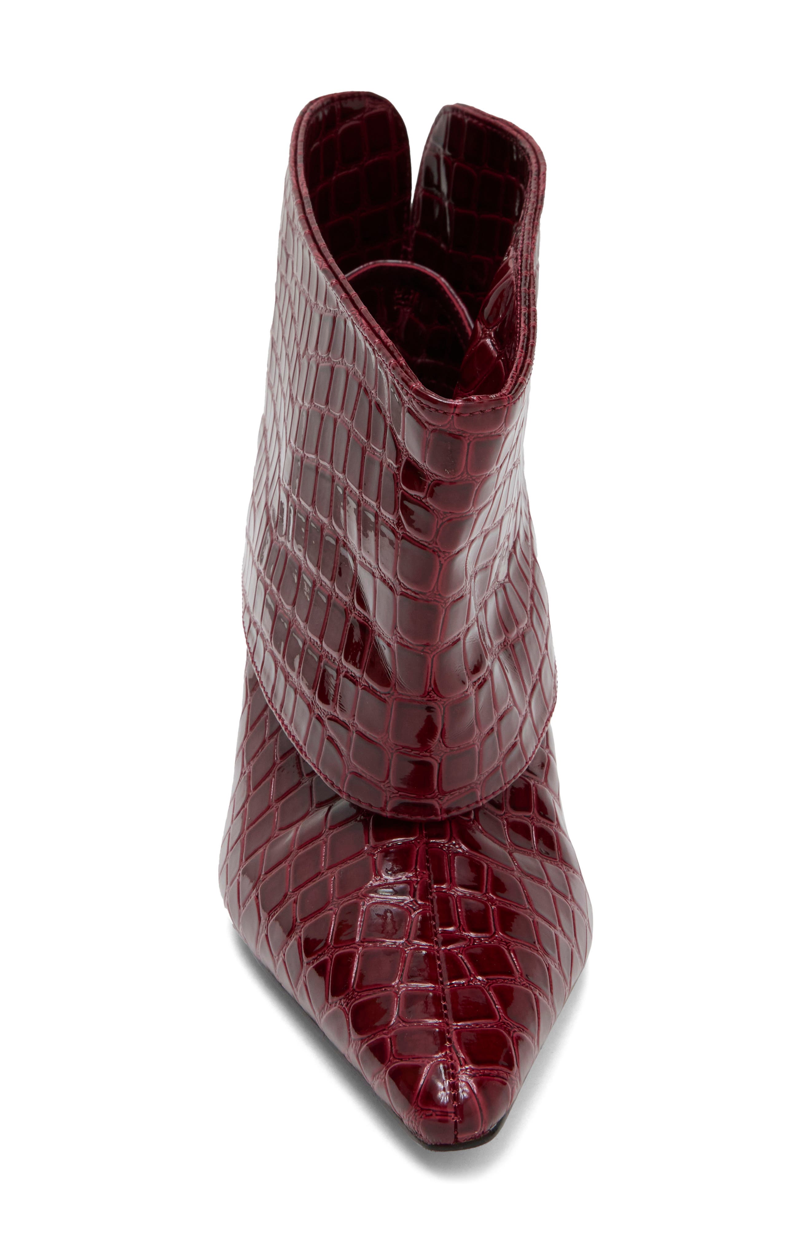 Enella Zebra Bootie, Alternate, color, BURGUNDY CROCO