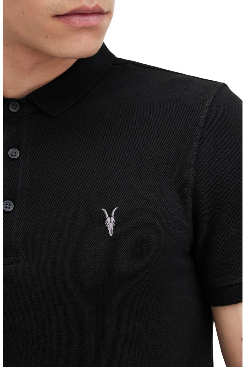 Reform Cotton Piqué Polo, Alternate, color, BLACK