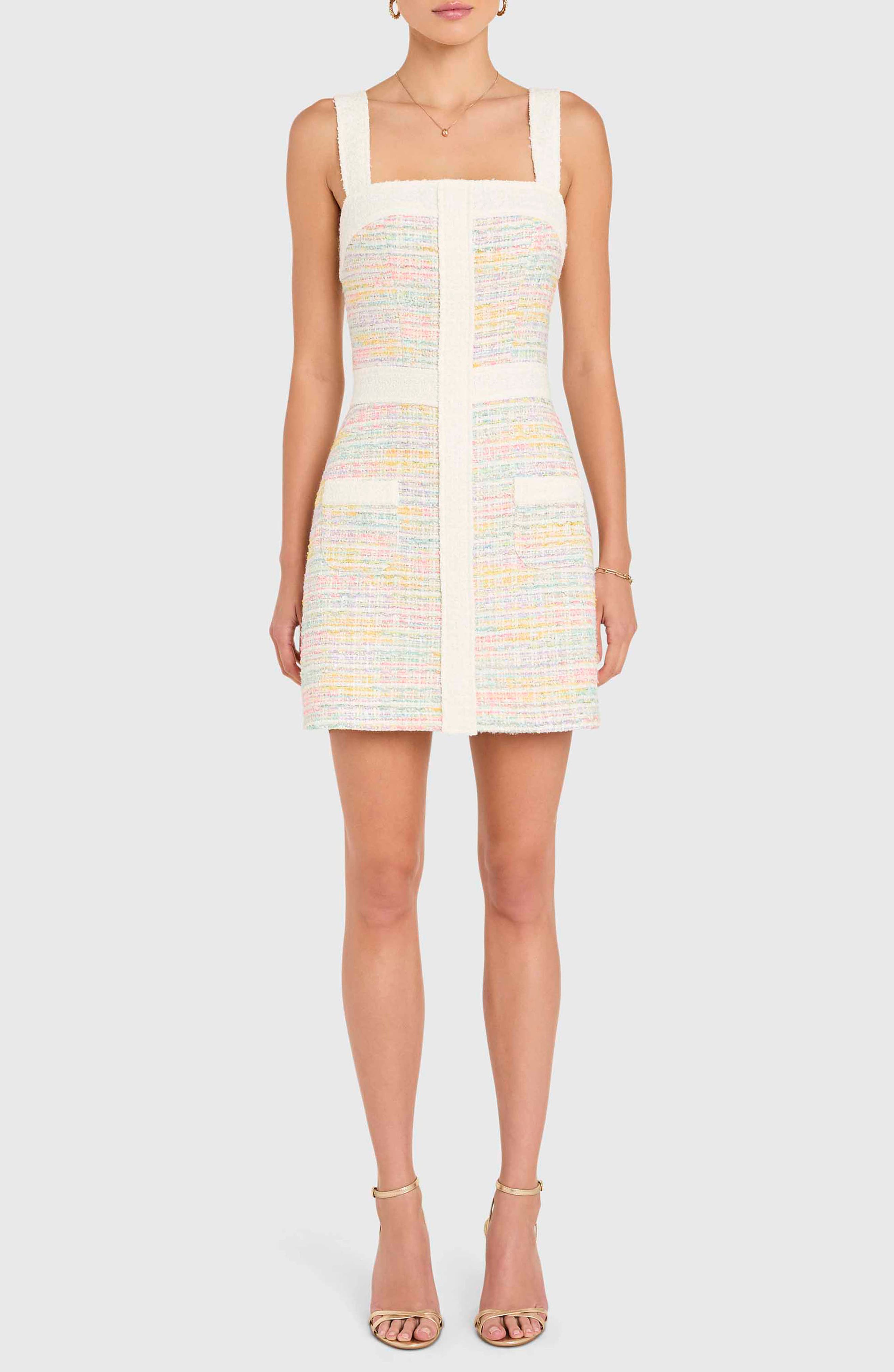 Archie Rainbow Tweed Minidress