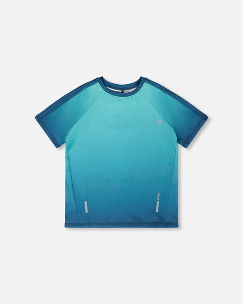 Short Sleeve Athletic Top Gradient in Recycled Polyester