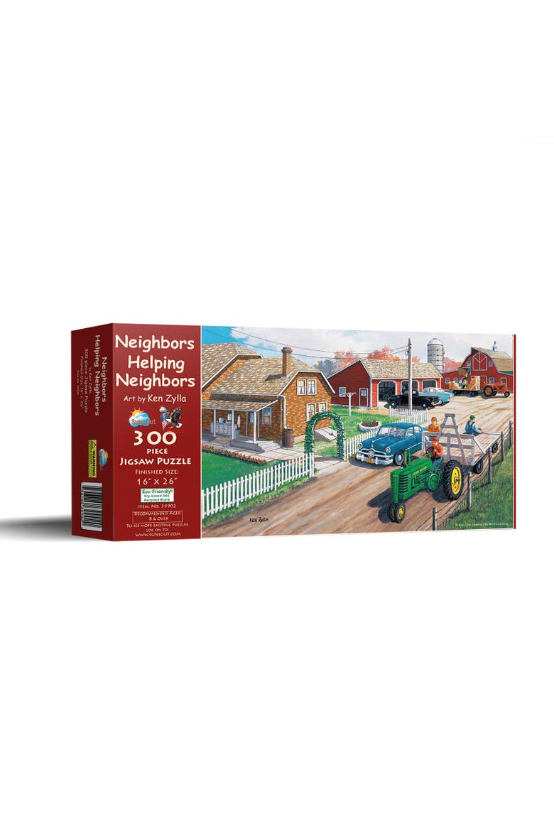 Neighbors Helping Neighbors 300 piece Jigsaw Puzzle for Adults, Main, color, Multicolor