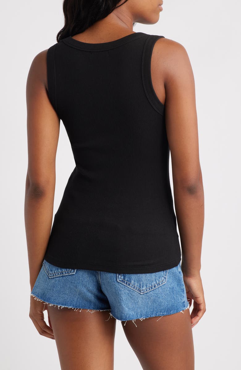 Topshop Scoop Neck Rib Tank, Alternate, color,