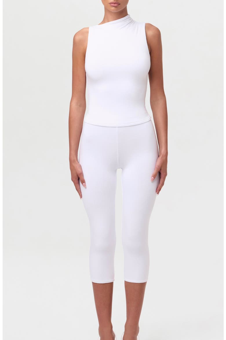 Smooth Asymmetric Neck Sleeveless Top, Alternate, color, WHITE