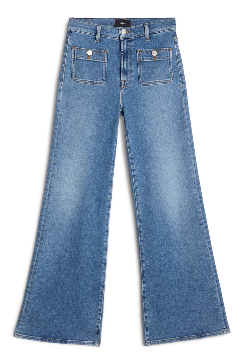 Modern Dojo Tailorless High Waist Flare Jeans, Alternate, color, OCEANSTONE
