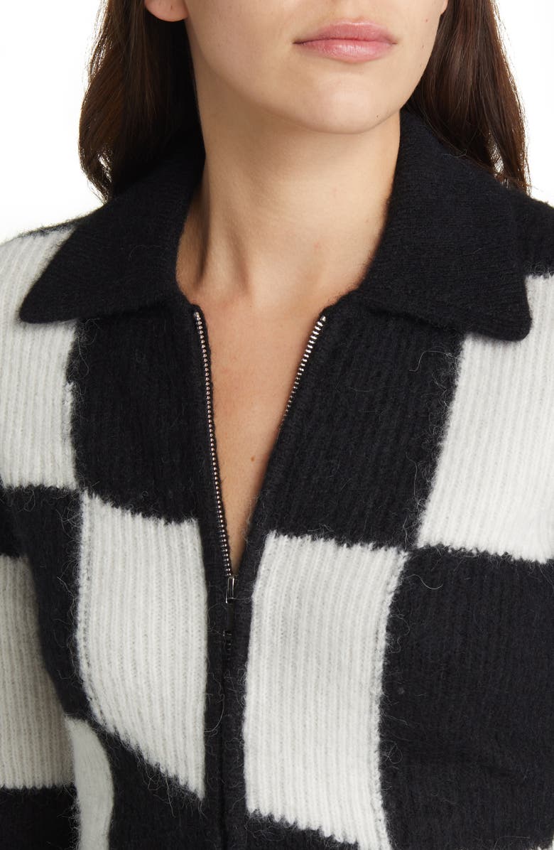& Other Stories Checkerboard Zip Cardigan, Alternate, color, 