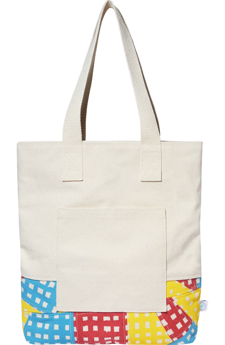 Dance Happy Dots Patchwork Carry All Tote Bag, Main, color,