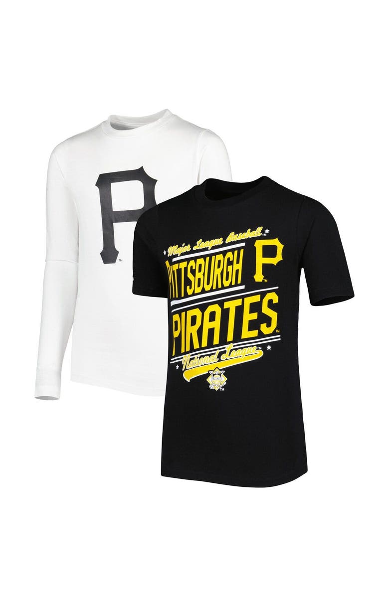 STITCHES Youth Stitches Black/White Pittsburgh Pirates Combo T-Shirt Set, Main, color, 
