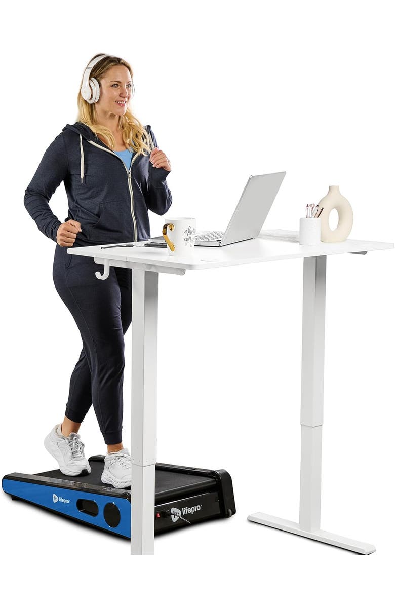 Lifepro Mini Walking Pad Treadmill with Incline  Compact Under Desk Treadmill for Home & Office, Main, color, Blue