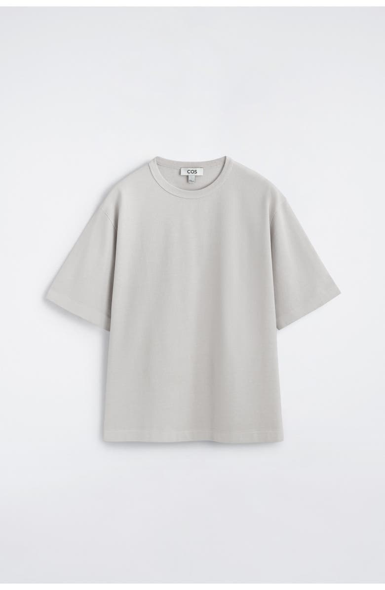COS Relaxed Heavyweight Washed-Cotton T-Shirt, Alternate, color, Light Blue