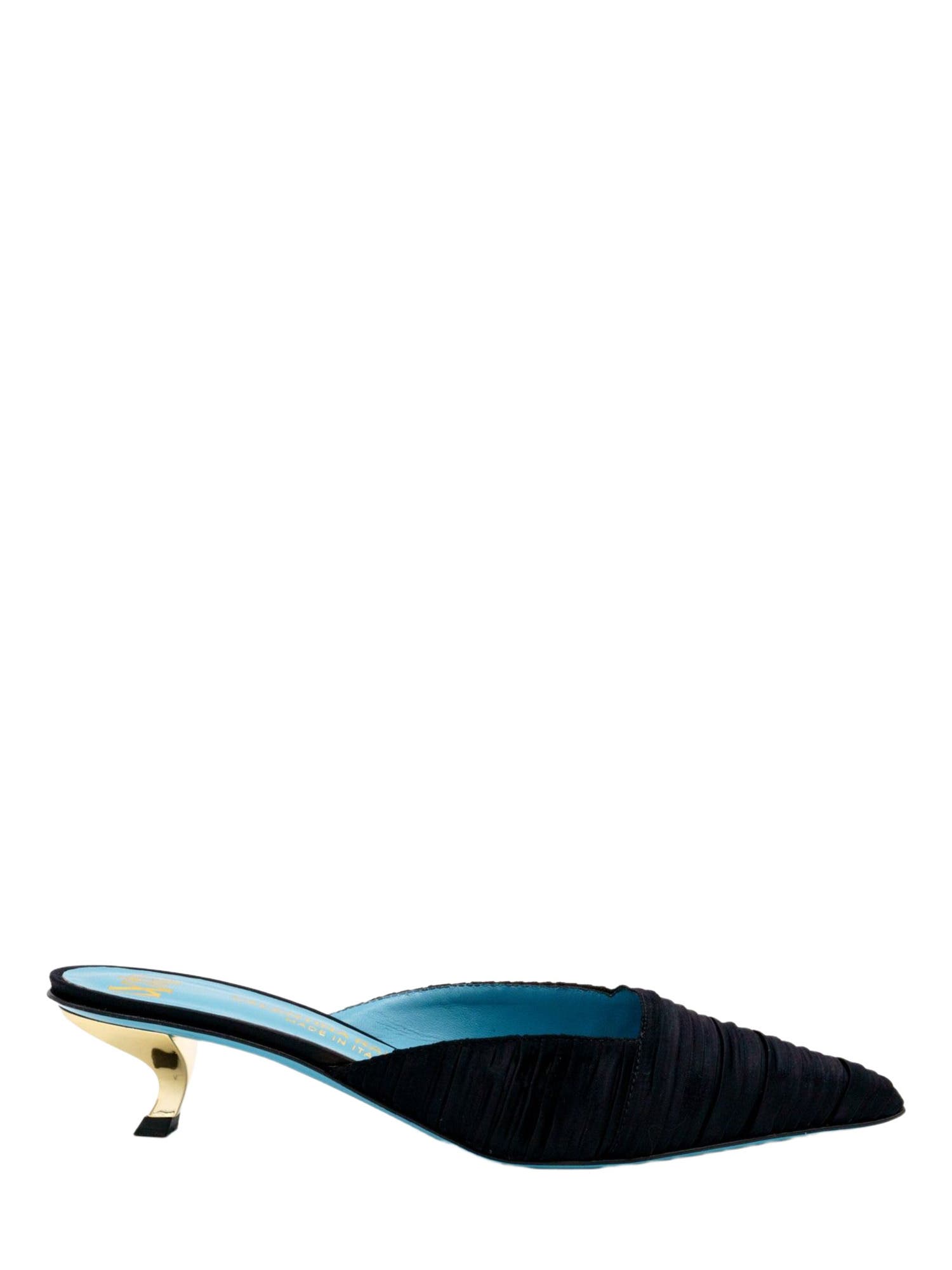 Valentina Rangoni Virgilo Low Heel Mule, Alternate, color, Black Plisse