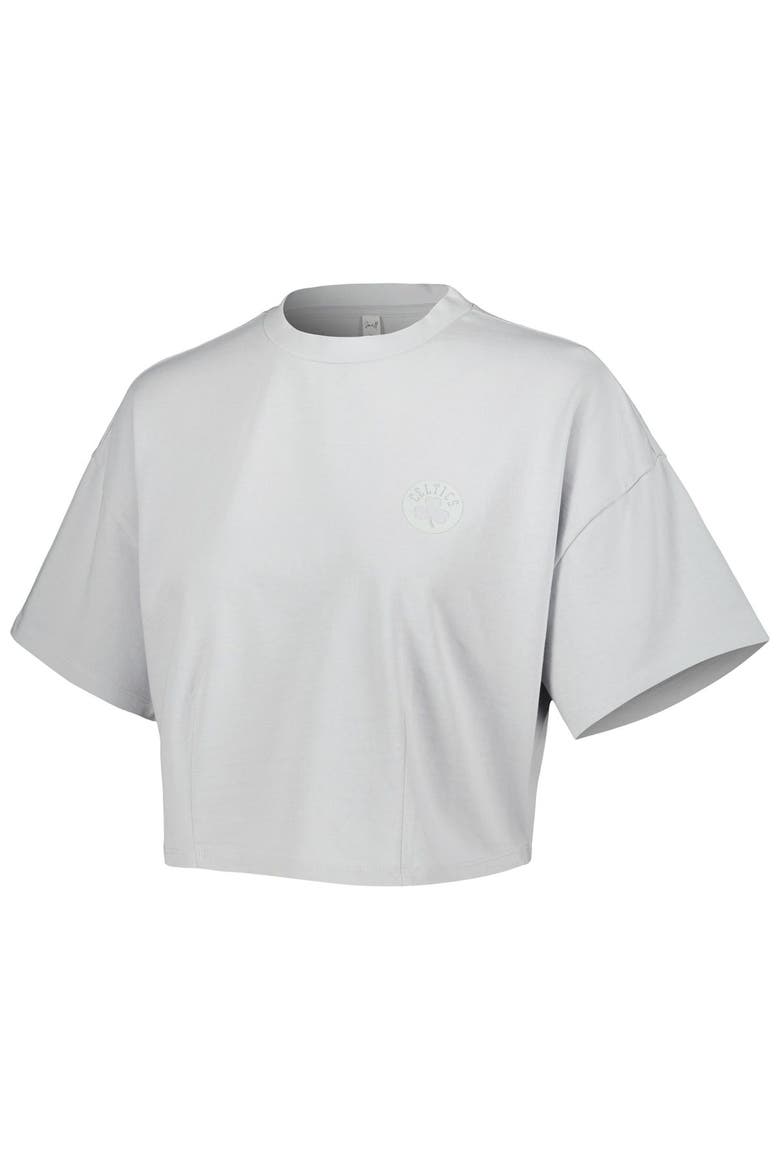 Men's Lusso Gray Boston Celtics Nola Faded Tonal Cropped T-Shirt, Alternate, color, Gray