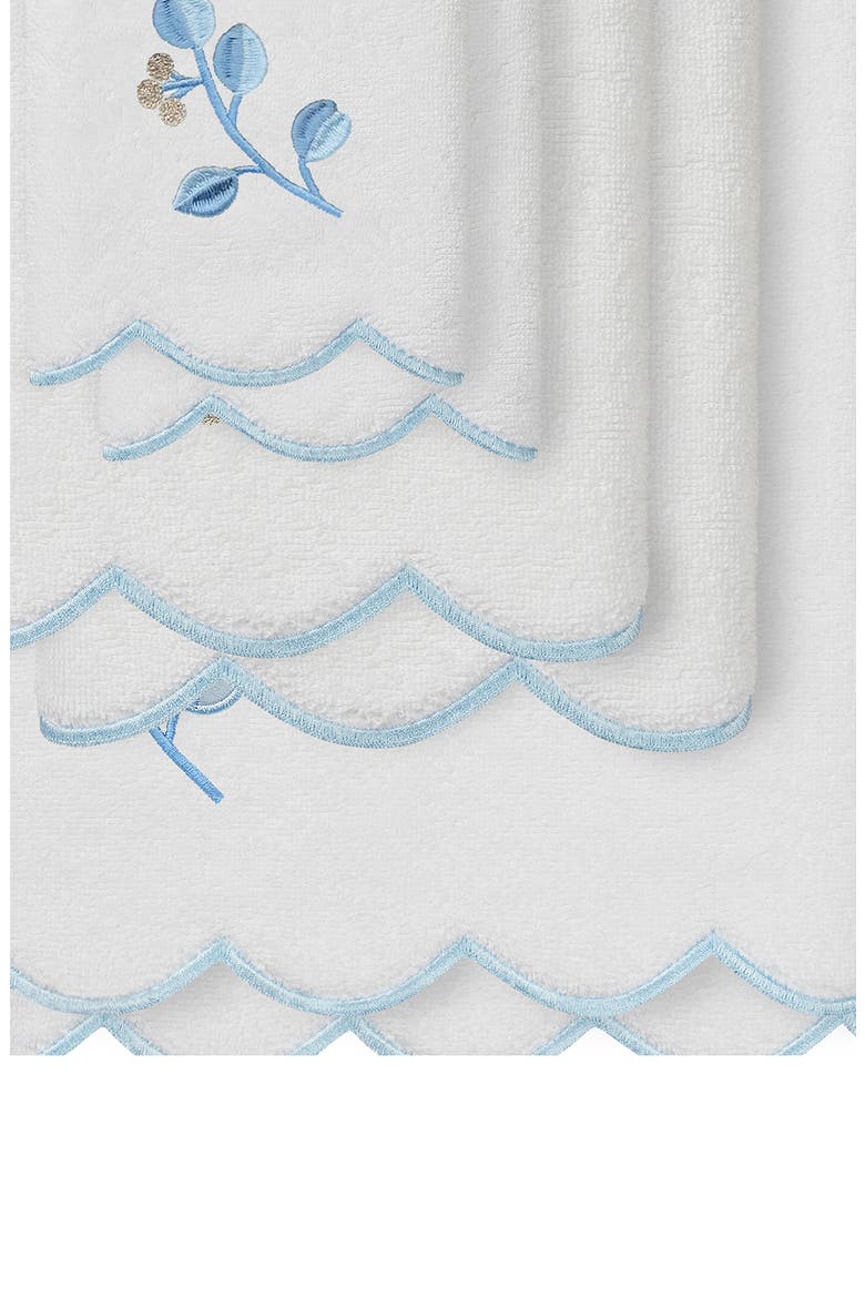 Wild Branch Scallop 6-Piece Assorted Towels Set, Alternate, color, WHITE/ BLUE