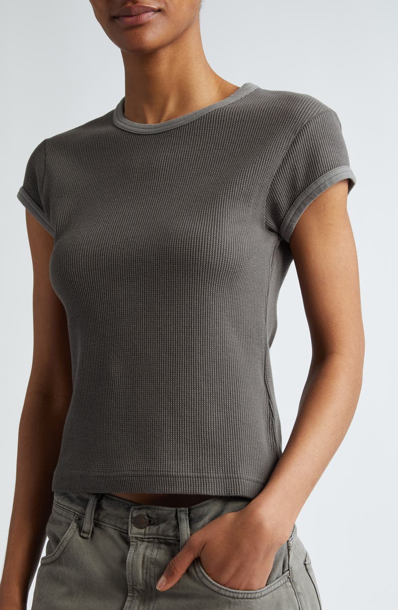 Acne Studios Waffle Knit Cotton T-Shirt, Alternate, color,