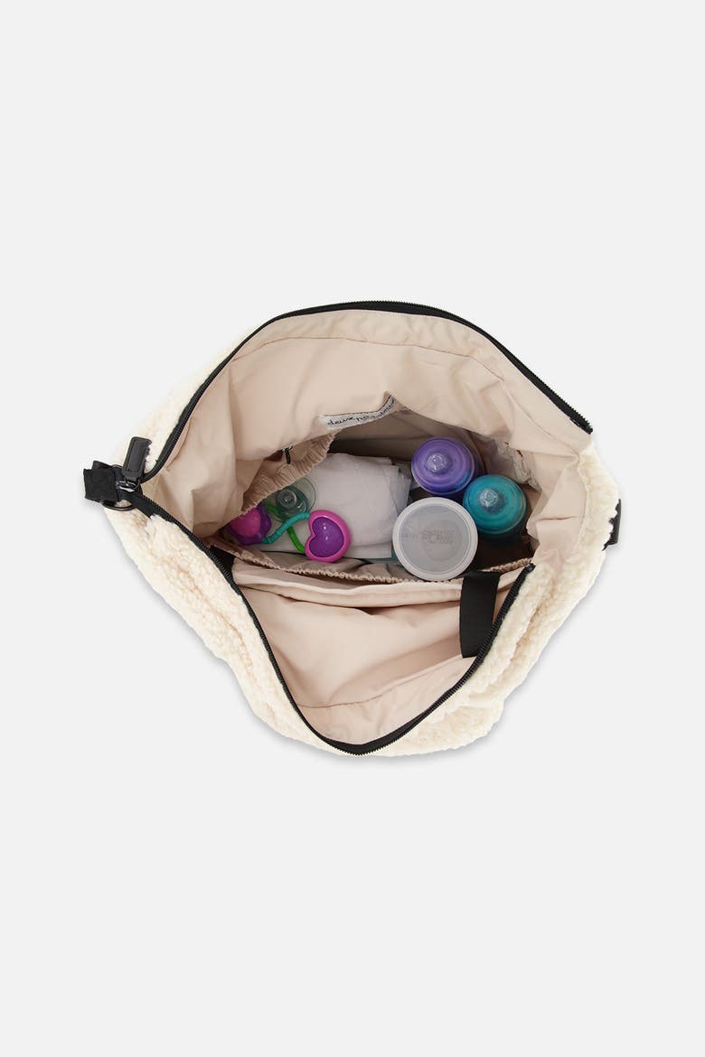 Fleece Changing Mat Stroller Straps Diaper Bag, Alternate, color, Off-White