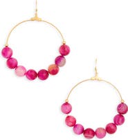 Kenneth Jay Lane Agate Beaded Circle Drop Earrings