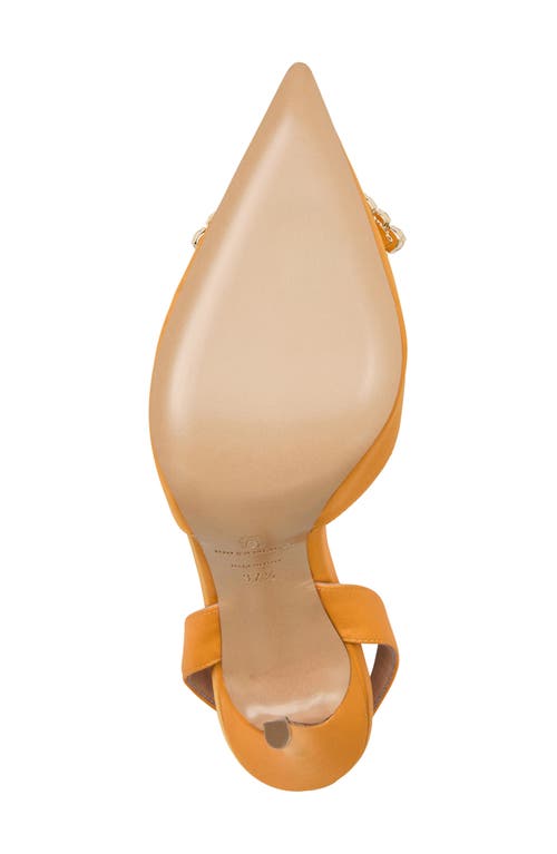 Bruno Magli Moda Slingback Pointed Toe Pump In Orange Satin