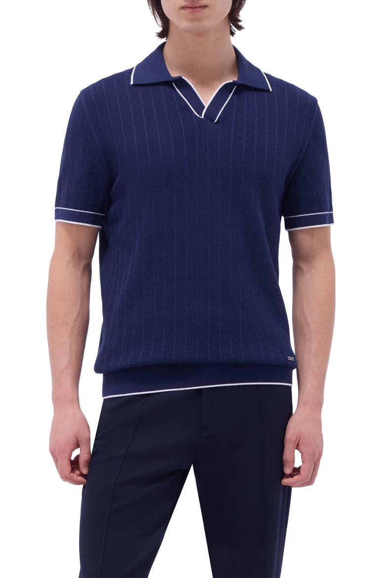 Johnny Collar Rib Polo, Main, color, NAVY
