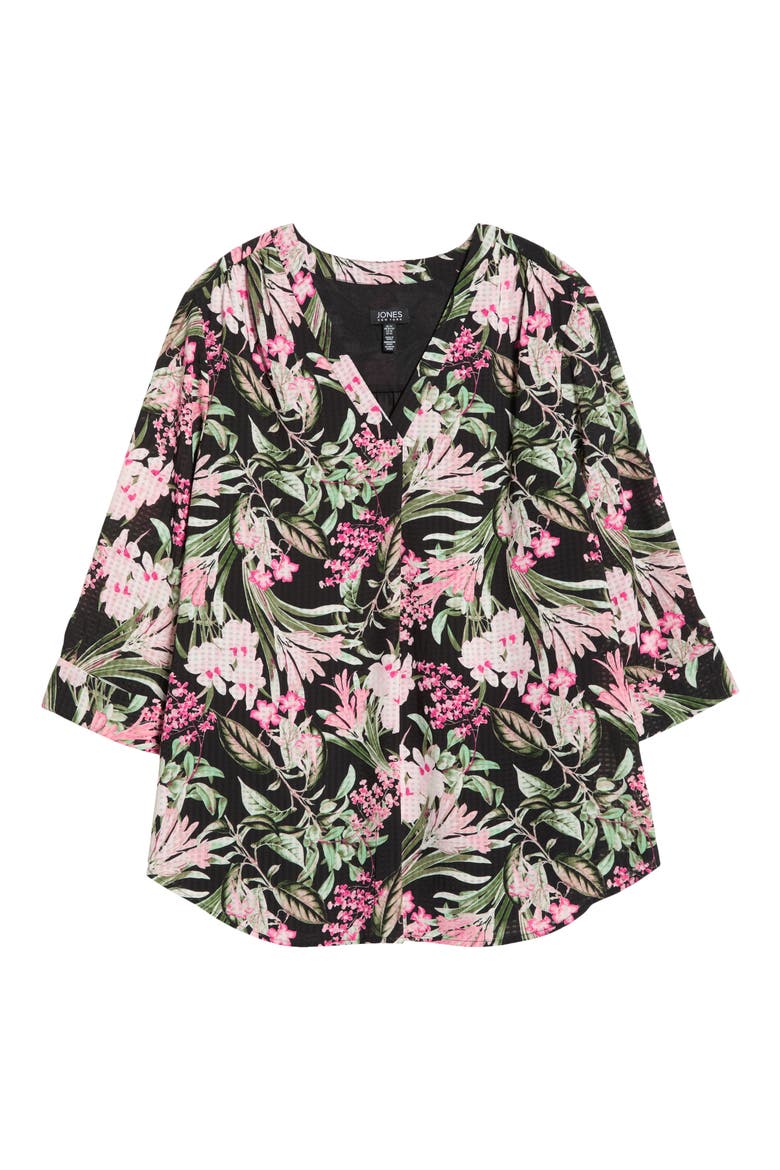 Tropical Floral Print Tunic, Alternate, color, JONES BLACK MULTI