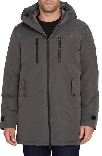 Shop Sam Edelman Expedition Water Resistant Mixed Media Hooded Insulated Coat