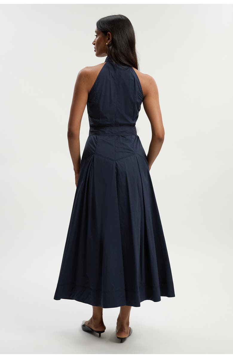 Karen Millen Midi Shirt Dress With Dropped Waist, Alternate, color, Navy