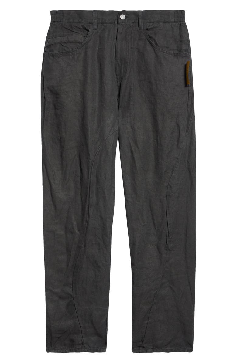 Undercover Asymmetric Seam Crinkled Linen Pants, Alternate, color, Khaki Gray