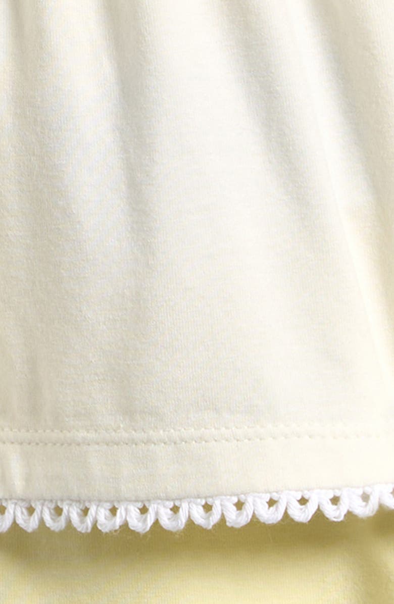 Moncler Kids' Flounce Hem Knit Top & Short Leggings Set, Alternate, color, White/ Yellow