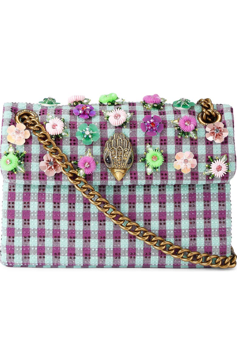 Kurt Geiger London Mini Kensington Floral Convertible Shoulder Bag, Main, color, Purple Multi
