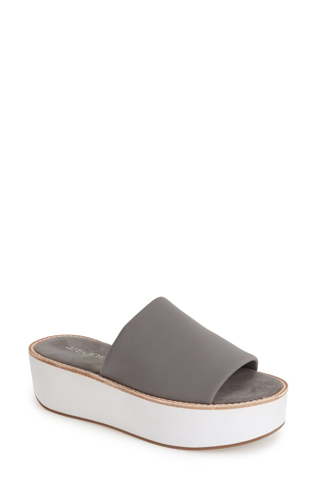 'Blinky' Flatform Slide Sandal, Main, color, GREY LYCRA