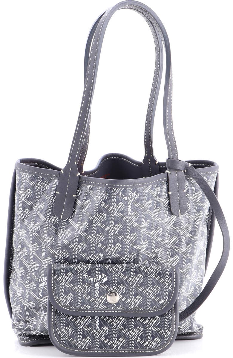 Pre-Owned Goyard Anjou Reversible Tote Coated Canvas Mini, Alternate, color, Gray