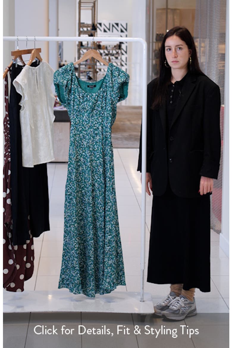 Floral Ruched Scoop Neck Maxi Dress video