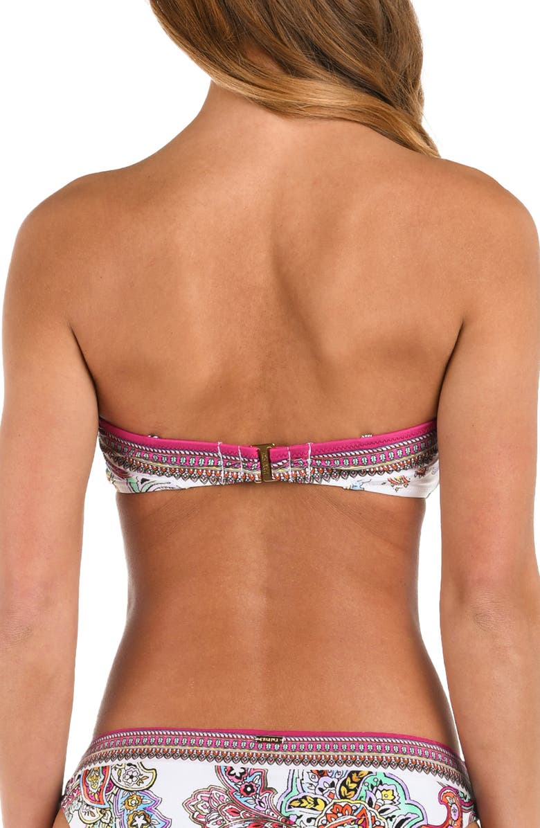 L'AGENCE Krysta Bright Paisley Bikini Top, Alternate, color, White Multi