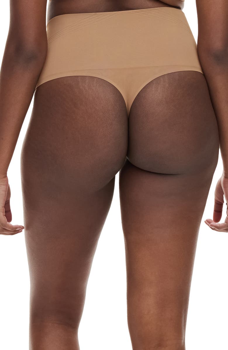 Chantelle Lingerie Smooth Comfort High Waist Thong, Alternate, color, Terracotta